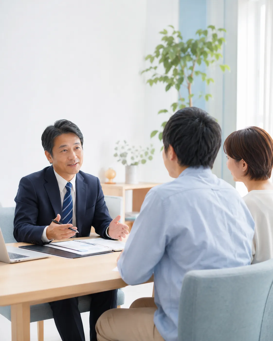 保険について相談するお客様と担当者